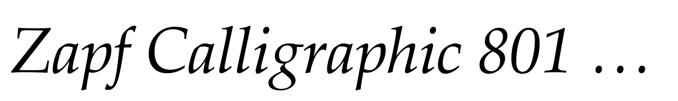 Zapf Calligraphic 801 Std Italic
